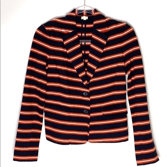 J. Crew Factory navy striped knit blazer XS - Picture 2 of 8